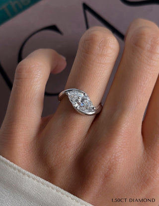 0.50 -1.50 CT Marquise Cut Lab Grown Diamond Solitaire Engagement Ring