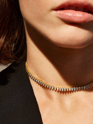 Pear Lab Grown Diamond Tennis Necklace