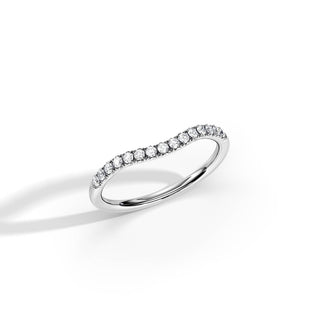 0.15 TCW Round Moissanite Curved Wedding Band