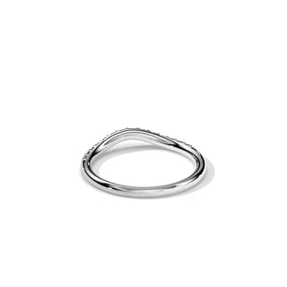 0.15 TCW Round Moissanite Curved Wedding Band