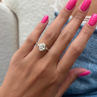 1.50 CT Oval Cut Moissanite Dainty Style Engagement Ring