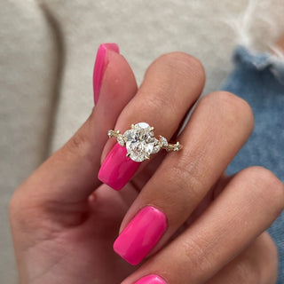 1.50 CT Oval Cut Moissanite Dainty Style Engagement Ring