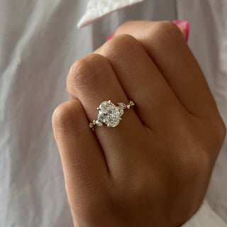 1.50 CT Oval Cut Moissanite Dainty Style Engagement Ring