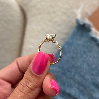 1.50 CT Oval Cut Moissanite Dainty Style Engagement Ring