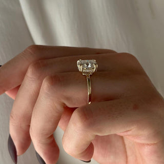 4.0 CT Cushion Cut Moissanite Hidden Halo Style Engagement Ring