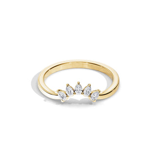 0.25 TCW Pear Moissanite Crown Wedding Band