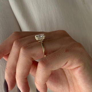 4.0 CT Cushion Cut Moissanite Hidden Halo Style Engagement Ring