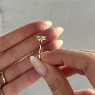 2.0 CT Oval Cut Moissanite Hidden Halo Style Engagement Ring