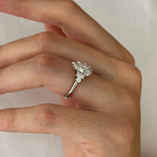 2.0 CT Pear Cut Moissanite Five Stone Style Engagement Ring