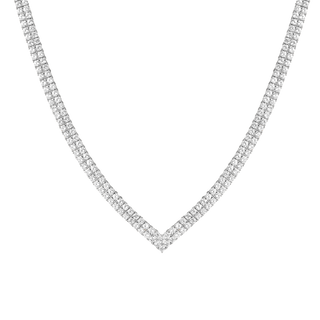 Round Cut Moissanite Diamond Tennis Necklace