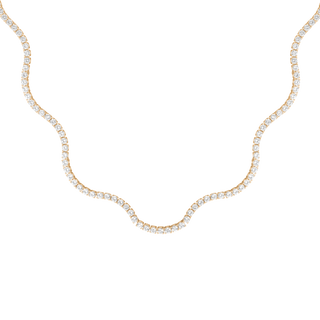 Round Cut Moissanite Diamond Tennis Necklace