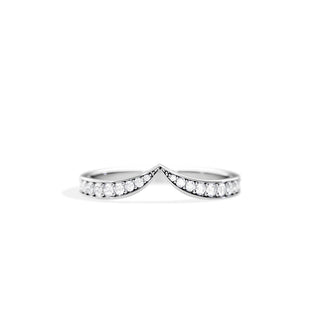 0.30 TCW Round Moissanite Curved Wedding Band