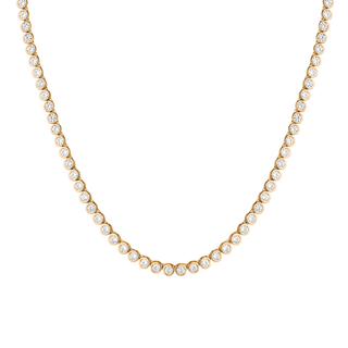 Round Cut Moissanite Diamond Bezel Tennis Necklace