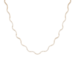 Round Cut Moissanite Diamond Tennis Necklace