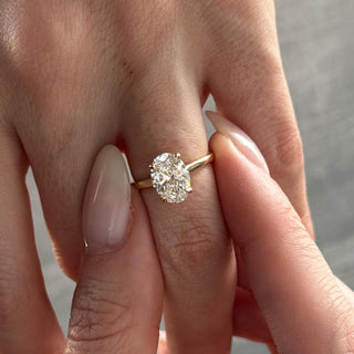 2.0 CT Oval Cut Moissanite Hidden Halo Style Engagement Ring