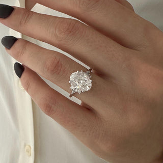 3.0 CT Oval Cut Moissanite Cluster Style Engagement Ring
