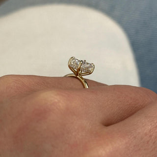 3.0 CT Pear Cut Moissanite Hidden Halo Style Engagement Ring