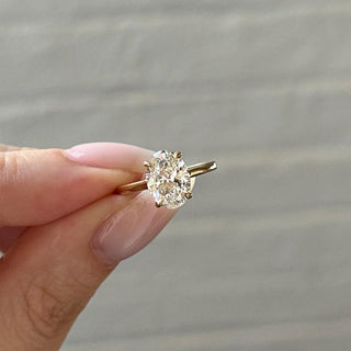 2.0 CT Oval Cut Moissanite Hidden Halo Style Engagement Ring