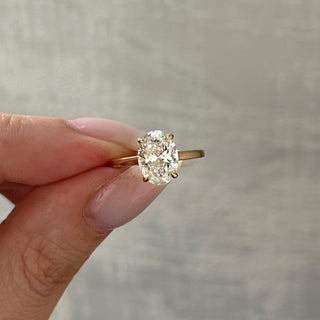 2.0 CT Oval Cut Moissanite Hidden Halo Style Engagement Ring