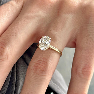 2.0 CT Oval Cut Moissanite Hidden Halo Style Engagement Ring