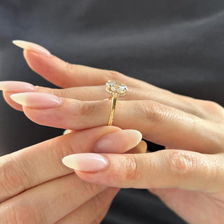 2.0 CT Oval Cut Moissanite Hidden Halo Style Engagement Ring