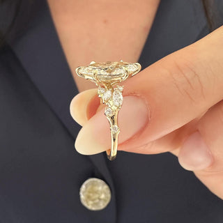 2.0 CT Marquise Cut Moissanite Cluster Style Engagement Ring