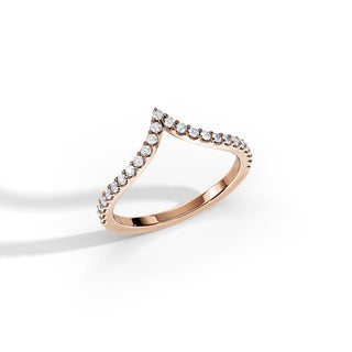 0.25 TCW Round Moissanite Curved Wedding Band