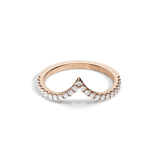 0.25 TCW Round Moissanite Curved Wedding Band