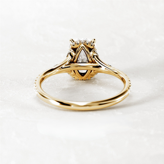 2.0 CT Elongated Cushion Cut Moissanite Pave Style Engagement Ring