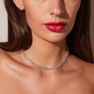 Round Cut Moissanite Diamond Tennis Necklace