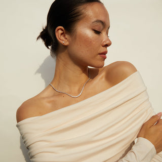 Round Moissanite Diamond Tennis Necklace