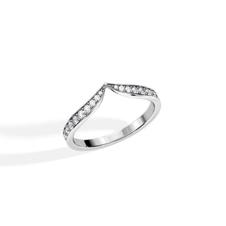 0.30 TCW Round Moissanite Curved Wedding Band