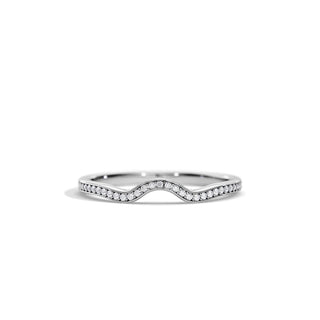 0.10 TCW Round Moissanite Waved Wedding Band