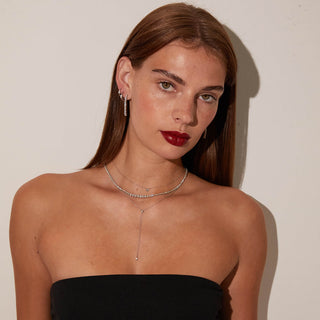 Round Moissanite Diamond Tennis Necklace