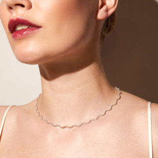 Round Cut Moissanite Diamond Tennis Necklace