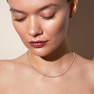 Round Cut Moissanite Diamond Tennis Necklace