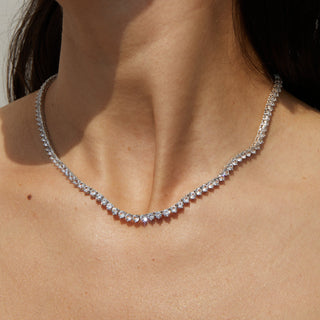 Round Cut Moissanite Diamond Tennis Necklace