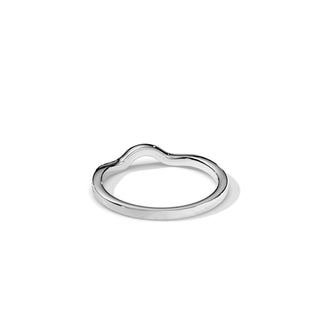 0.10 TCW Round Moissanite Waved Wedding Band