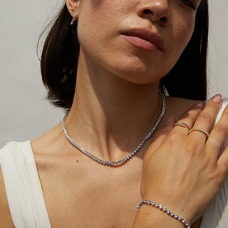 Round Cut Moissanite Diamond Tennis Necklace