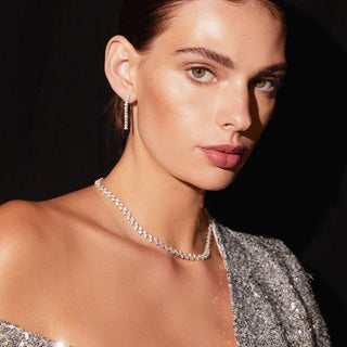 Round Cut Moissanite Diamond Tennis Necklace