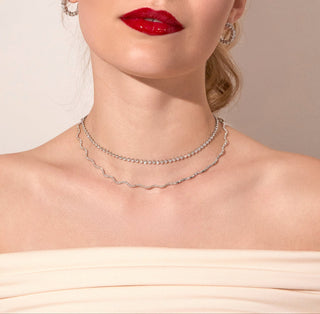 Round Cut Moissanite Diamond Tennis Necklace