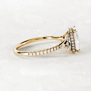 2.0 CT Elongated Cushion Cut Moissanite Pave Style Engagement Ring