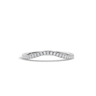 0.2 TCW Round Moissanite Curved Wedding Band