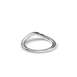 0.2 TCW Round Moissanite Curved Wedding Band