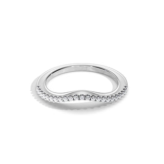 0.2 TCW Round Moissanite Curved Wedding Band