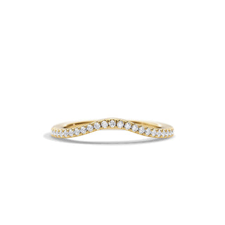 0.2 TCW Round Moissanite Curved Wedding Band