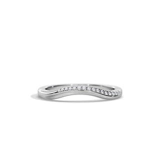 0.07 TCW Round Moissanite Curved Wedding Band