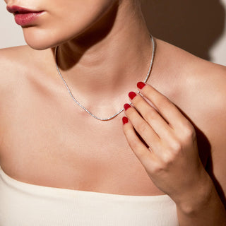 Round Cut Moissanite Diamond Tennis Necklace