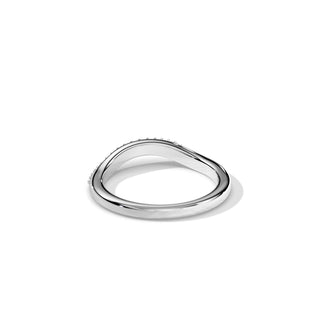 0.07 TCW Round Moissanite Curved Wedding Band
