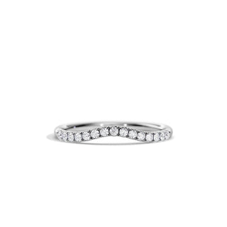 0.15 TCW Round Moissanite Curved Wedding Band